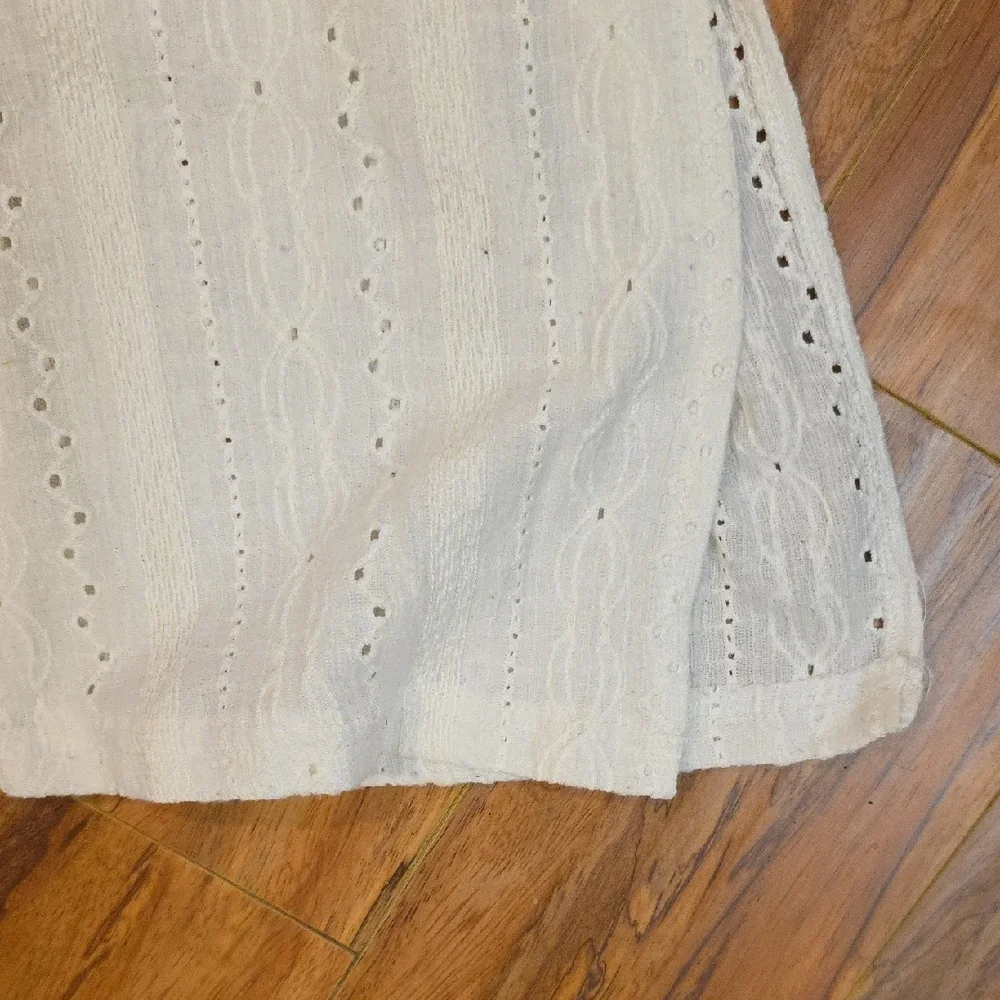 Women's White Eyelet Pajama Set - Picture 6 of 7